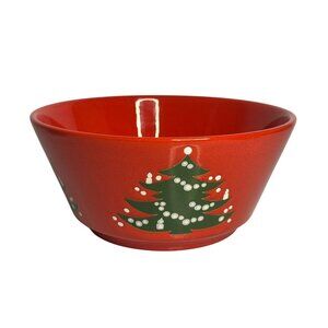 VTG Waechtersbach Christmas Tree Serving Bowl | 9" Red Vegetable Dish Germany